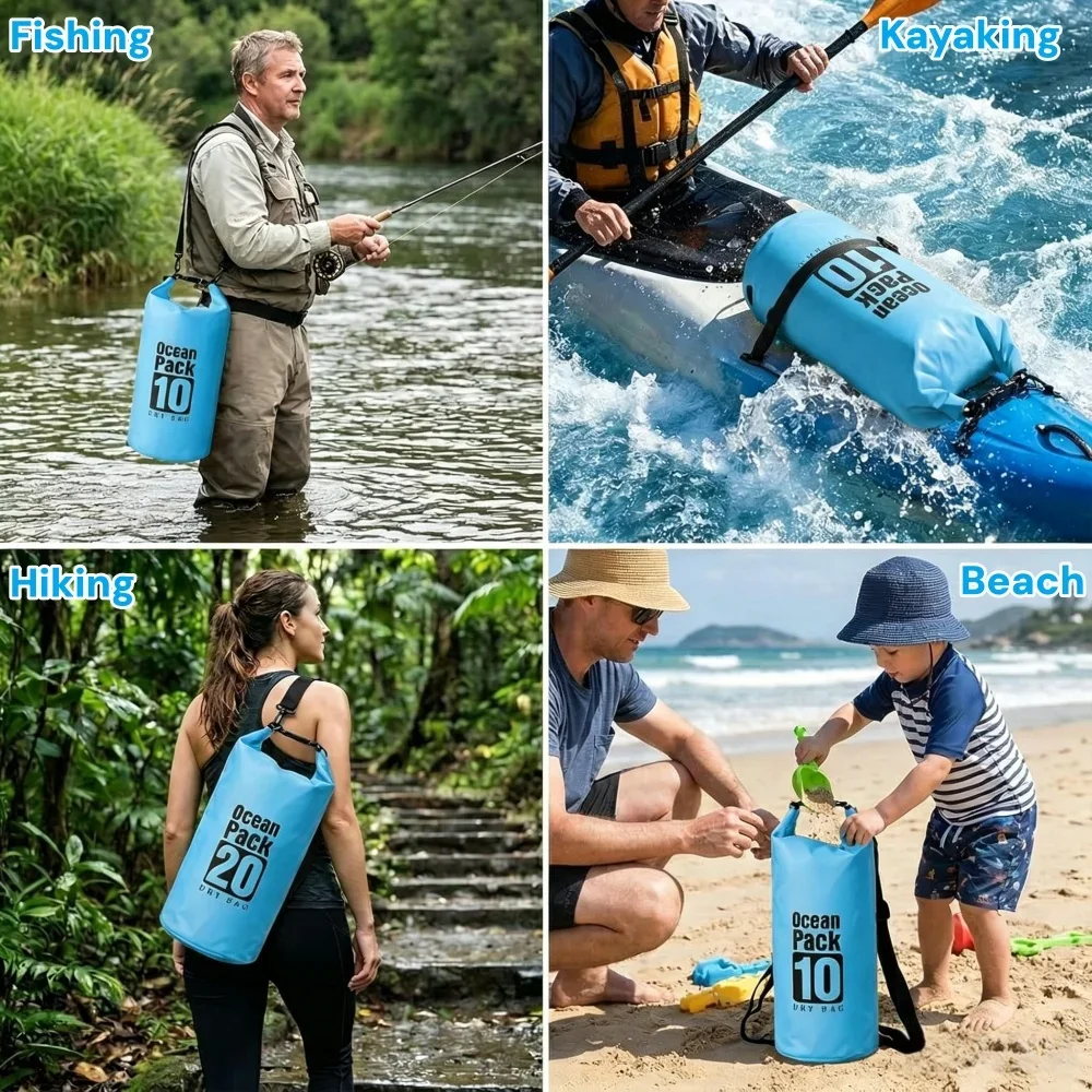 حقيبة جافة مقاومة للماء 500D،  - مراجعة Fishing Kayak Storage Bag وسعره